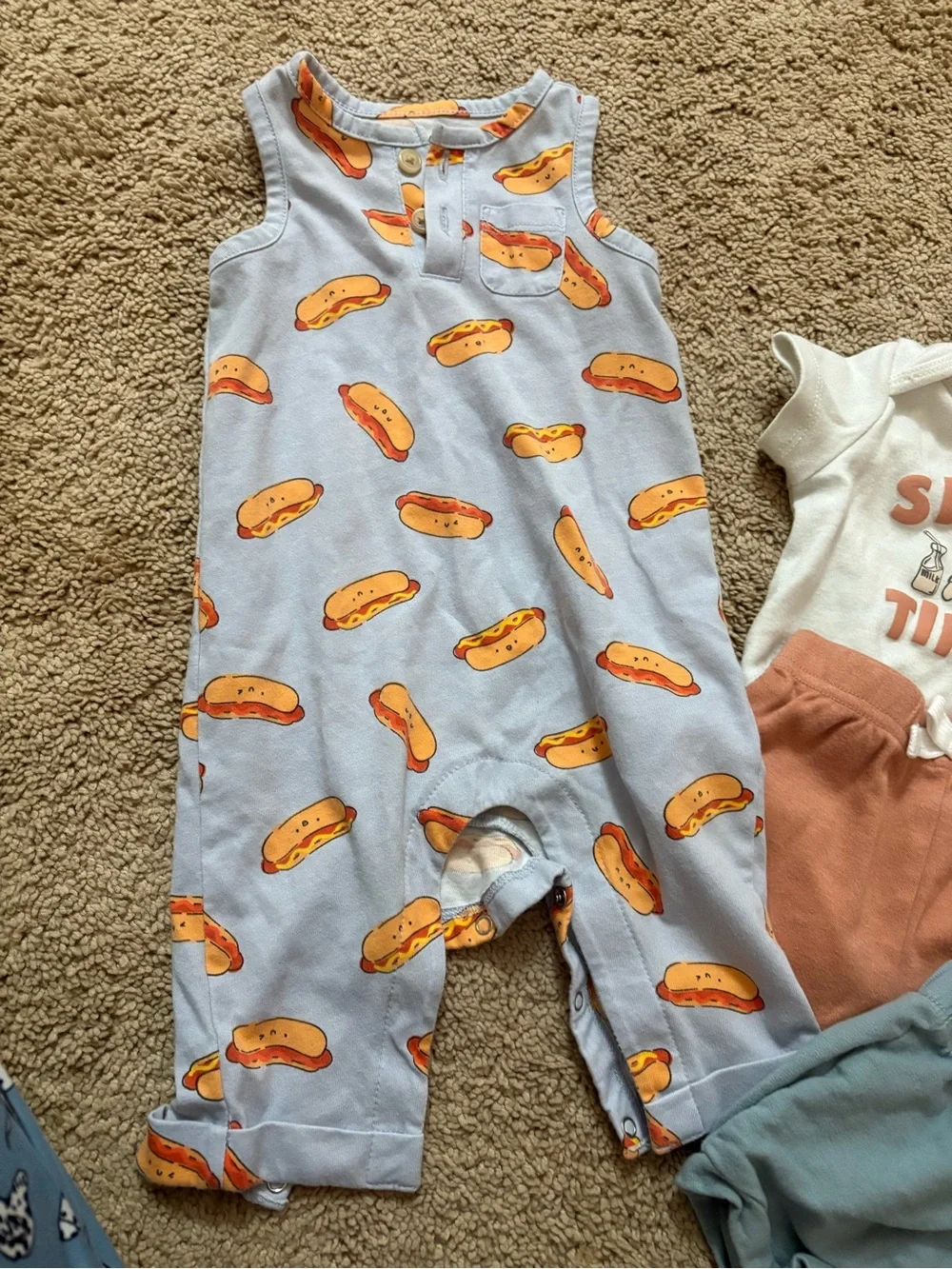 Old Navy Baby Matching Set with Orange, Blue, Brown, Cream, Green Accents